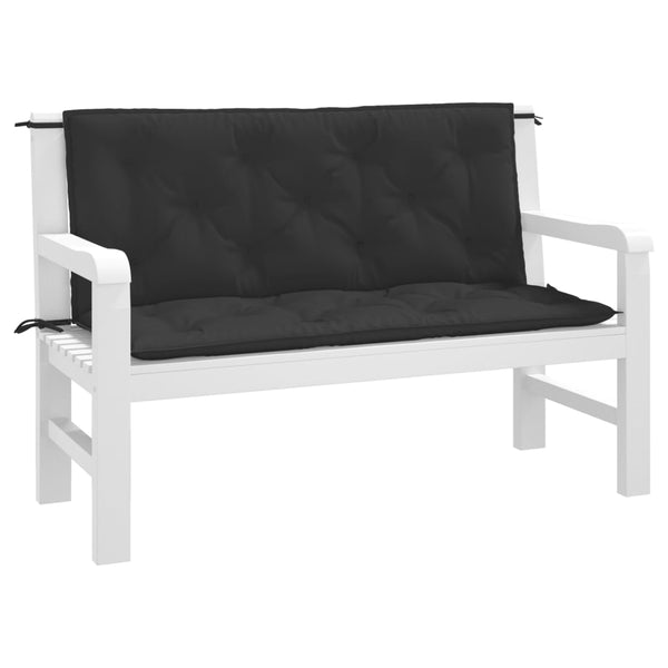 Gartenbank Auflagen Schwarz 120x50 cm, 2er Set
