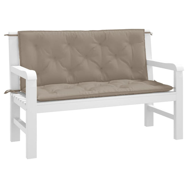 Gartenbank Auflagen 2er Set Taupe 120x50 cm