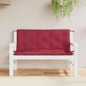 Weinrote Gartenbank Auflagen 120x50 cm, 2er Set
