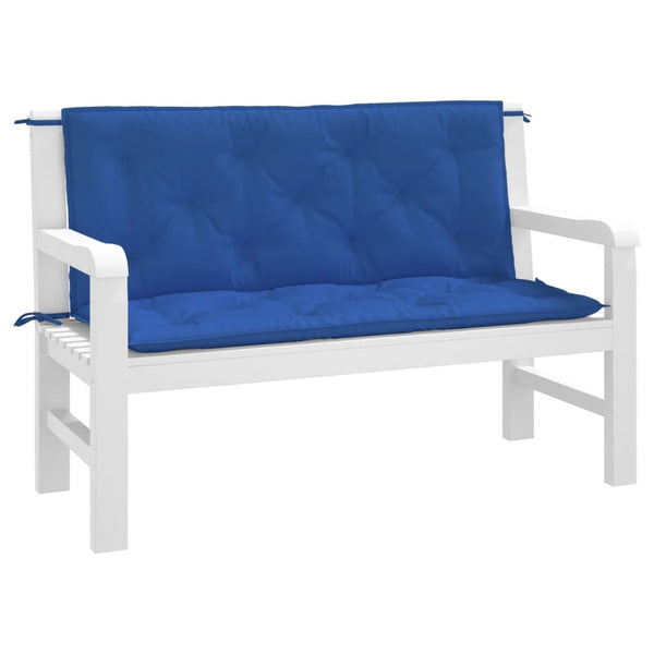 Blaue Gartenbank Auflagen 120x50 cm, 2er Set