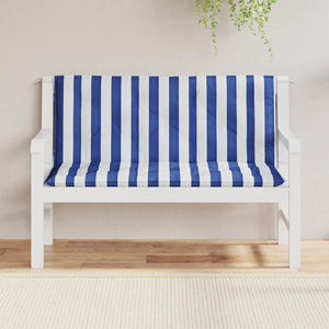 Gestreifte Gartenbank Auflagen, 2er-Set, Blau/Weiß