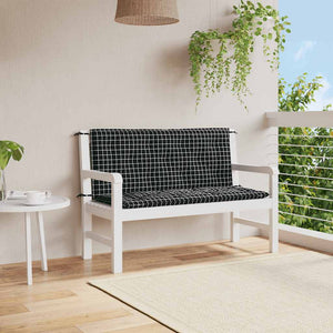 Gartenbank Auflagen Schwarz Karomuster 2er Set