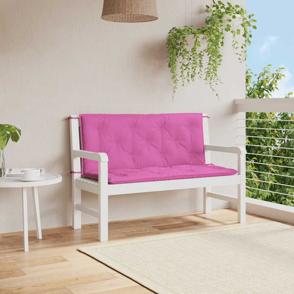 Rosa Gartenbank Auflagen 120x50 cm, 2er Set