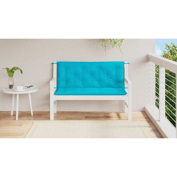Türkise Gartenbank Auflagen 120x50 cm, 2er Set