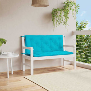 Türkise Gartenbank Auflagen 120x50 cm, 2er Set