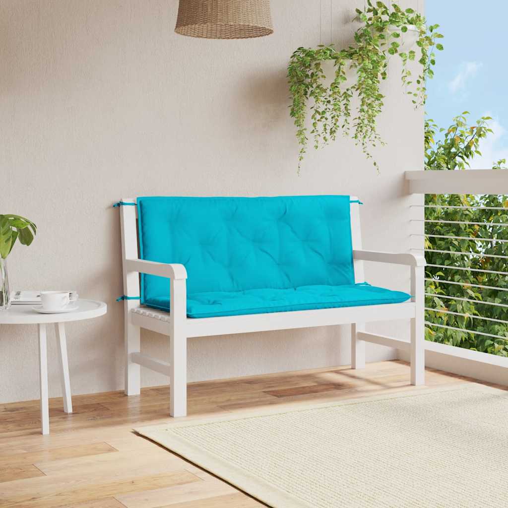 Türkise Gartenbank Auflagen 120x50 cm, 2er Set