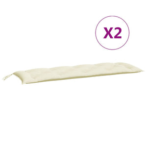 Gartenbank Auflagen Cremeweiß 150x50cm 2er Set