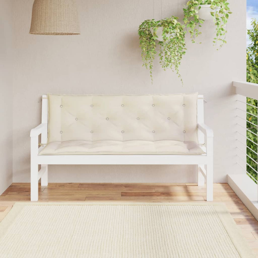 Gartenbank Auflagen Cremeweiß 150x50cm 2er Set