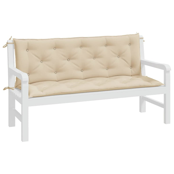 Beige Gartenbank Auflagen 150x50 cm, 2er Set