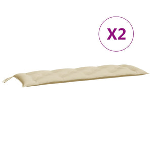 Beige Gartenbank Auflagen 150x50 cm, 2er Set