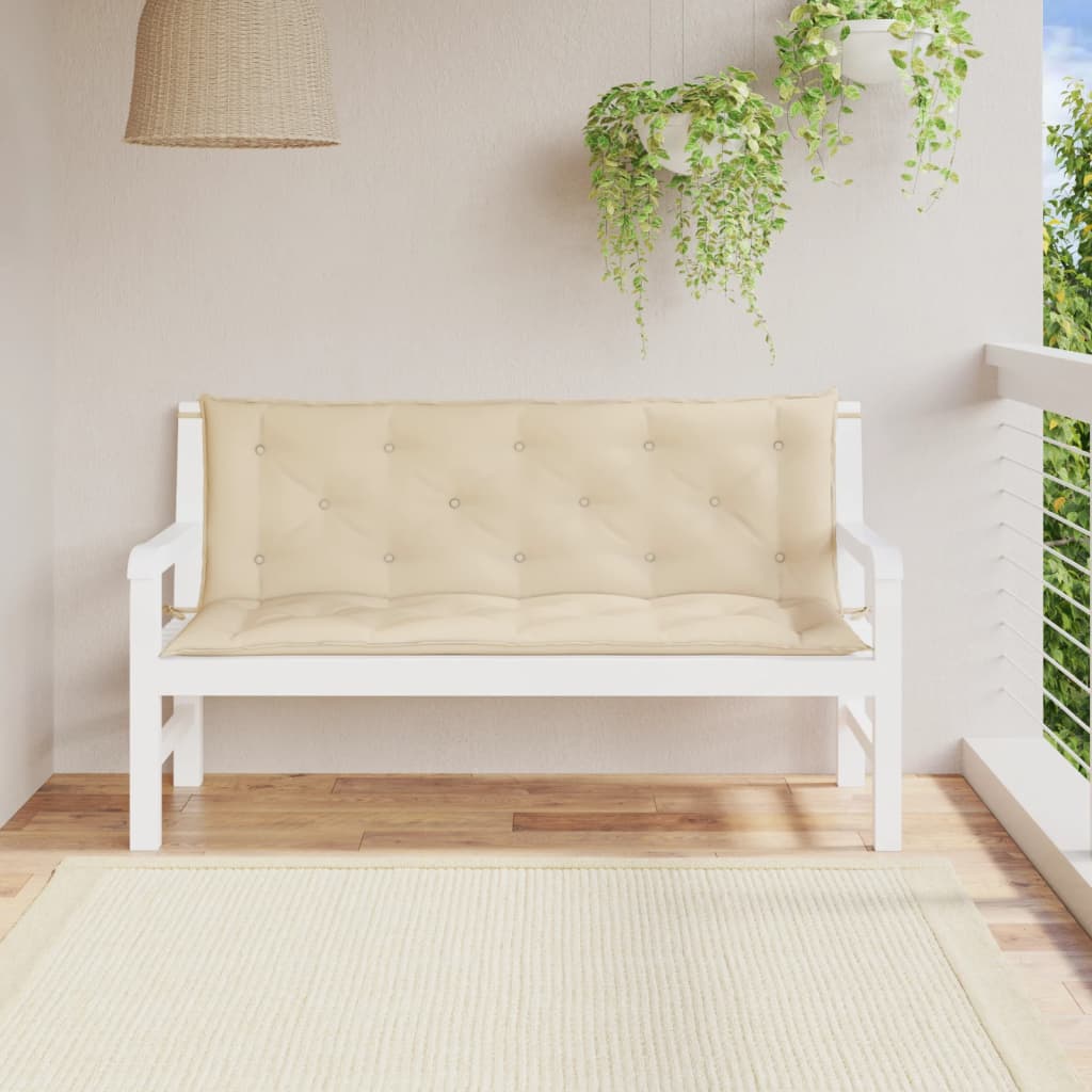 Beige Gartenbank Auflagen 150x50 cm, 2er Set