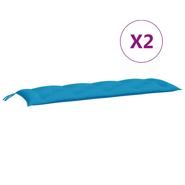 Gartenbank Auflagen Hellblau 150x50x7 cm, 2er Set