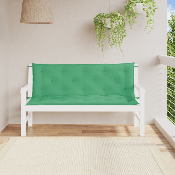 Grüne Gartenbank Auflagen 150 cm, 2er-Set