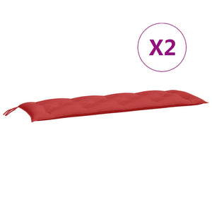 Gartenbank Auflagen Rot 150x50 cm, 2er Set