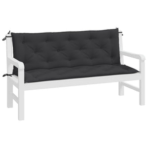 Gartenbank Auflagen Schwarz 150x50x7 cm, 2er Set