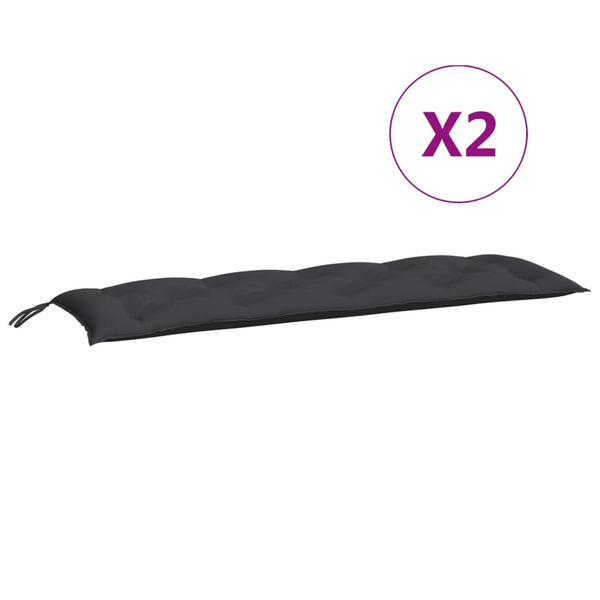 Gartenbank Auflagen Schwarz 150x50x7 cm, 2er Set