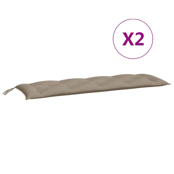 Gartenbank Auflagen Taupe 150x50 cm 2er Set