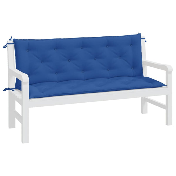Gartenbank Auflagen Blau 150x50 cm 2er Set