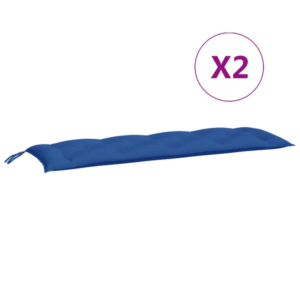Gartenbank Auflagen Blau 150x50 cm 2er Set