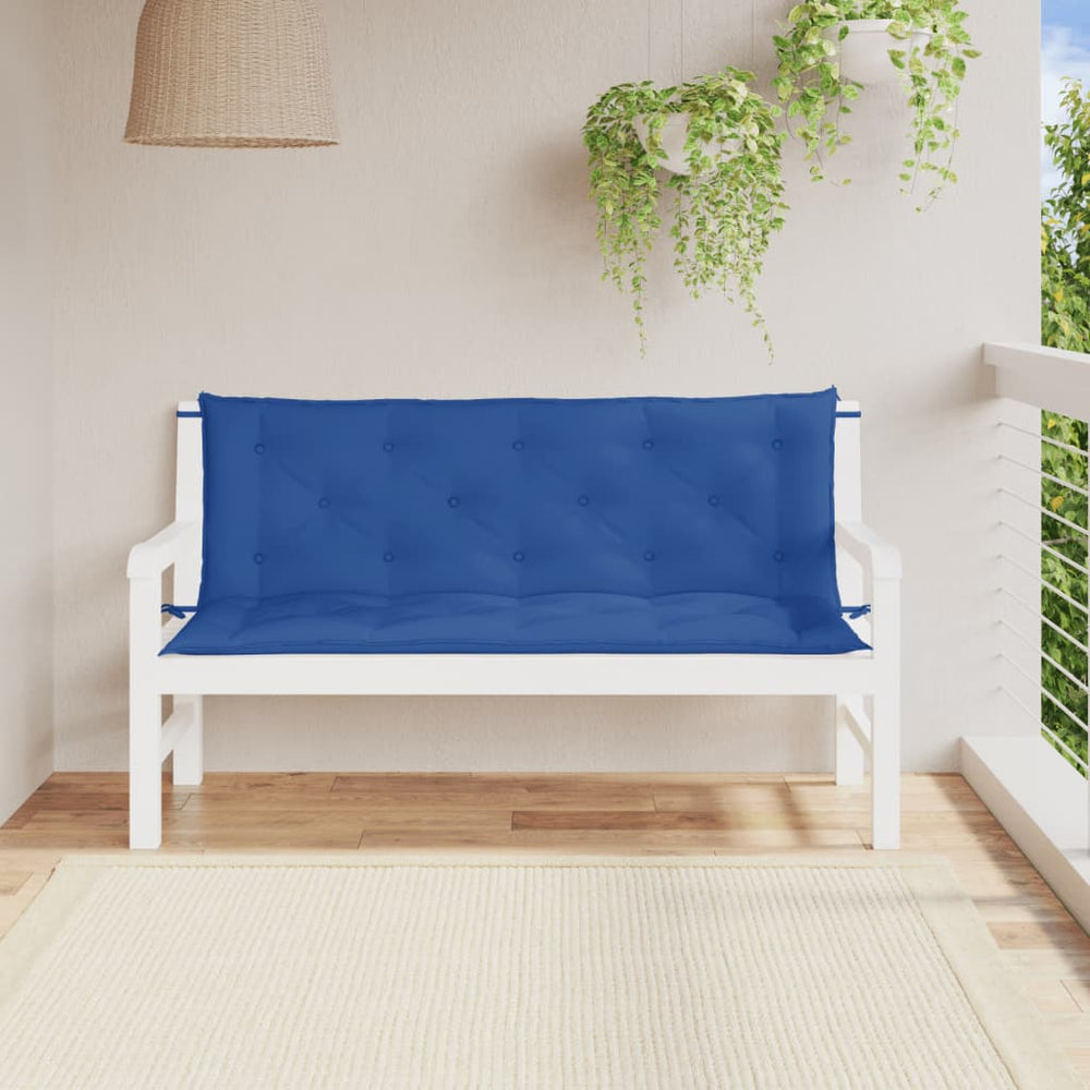 Gartenbank Auflagen Blau 150x50 cm 2er Set