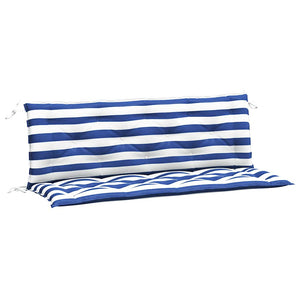 vidaXL Coussins de banc de jardin 2 pcs Bleu et Blanc à rayures 150x50x7 cm Tissu