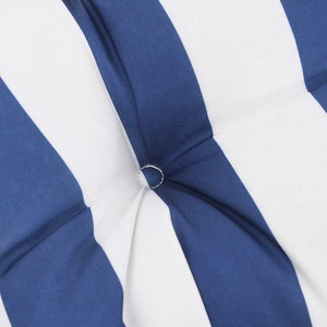 vidaXL Coussins de banc de jardin 2 pcs Bleu et Blanc à rayures 150x50x7 cm Tissu