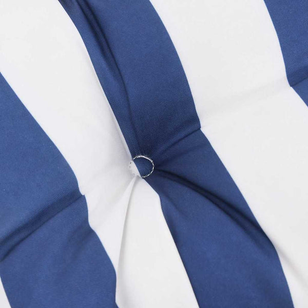 vidaXL Coussins de banc de jardin 2 pcs Bleu et Blanc à rayures 150x50x7 cm Tissu