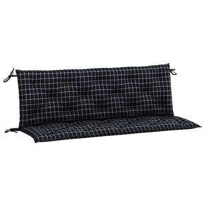 Gartenbank Auflagen Schwarz Karomuster 150x50 cm (2er Set)