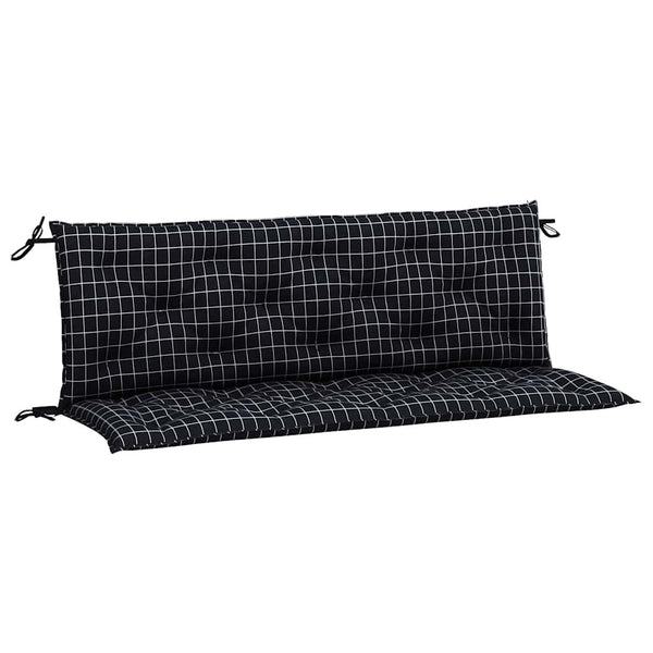 Gartenbank Auflagen Schwarz Karomuster 150x50 cm (2er Set)