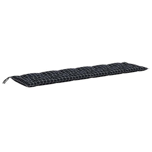 Gartenbank Auflagen Schwarz Karomuster 150x50 cm (2er Set)