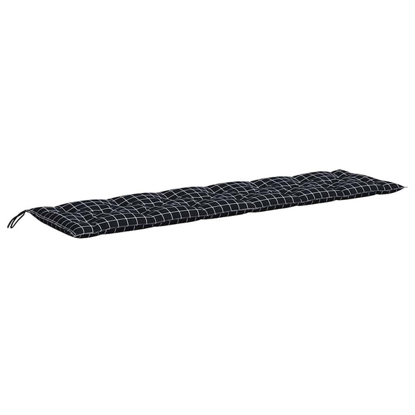 Gartenbank Auflagen Schwarz Karomuster 150x50 cm (2er Set)
