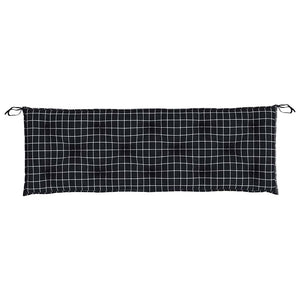 Gartenbank Auflagen Schwarz Karomuster 150x50 cm (2er Set)