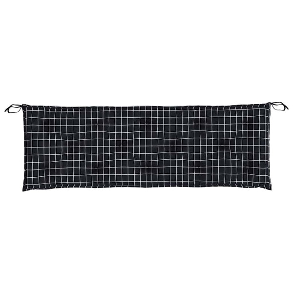 Gartenbank Auflagen Schwarz Karomuster 150x50 cm (2er Set)