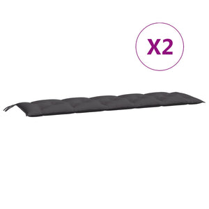 Gartenbank Auflagen 2er Set Anthrazit 180 cm