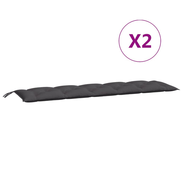 Gartenbank Auflagen 2er Set Anthrazit 180 cm