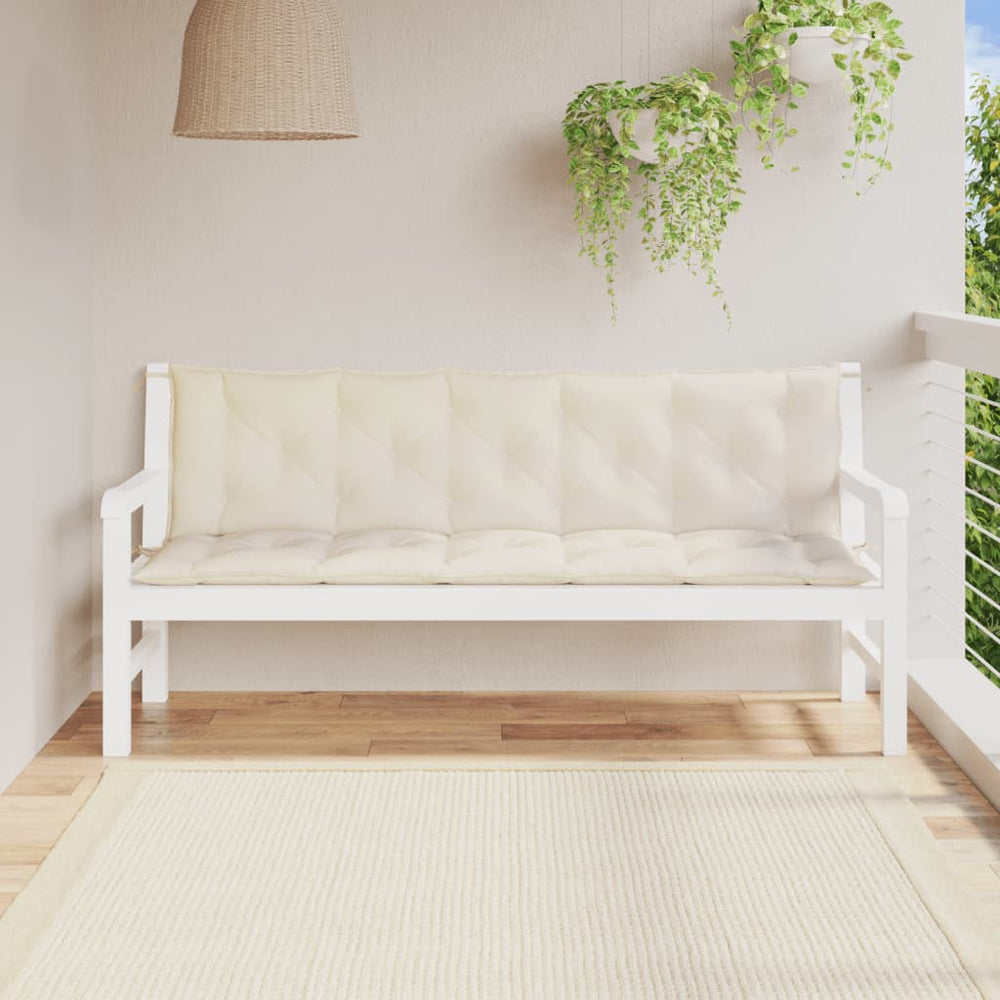 Gartenbank Auflagen Cremeweiß 180x50x7 cm, 2er Set