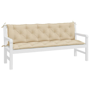 Beige Gartenbank Auflagen 180x50 cm, 2er Set