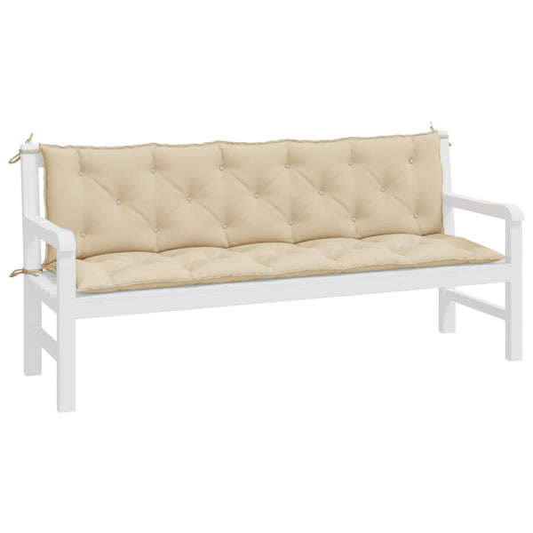 Beige Gartenbank Auflagen 180x50 cm, 2er Set