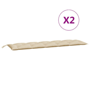 Beige Gartenbank Auflagen 180x50 cm, 2er Set
