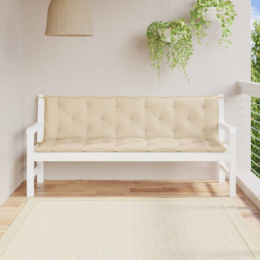 Beige Gartenbank Auflagen 180x50 cm, 2er Set