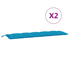 Gartenbank Auflagen Hellblau 180x50 cm, 2er Set