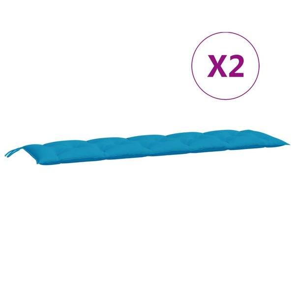 Gartenbank Auflagen Hellblau 180x50 cm, 2er Set