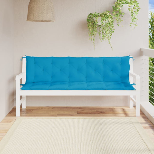 Gartenbank Auflagen Hellblau 180x50 cm, 2er Set