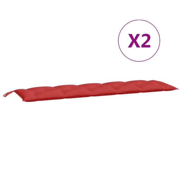 Gartenbank Auflagen Rot 180x50 cm, 2er Set