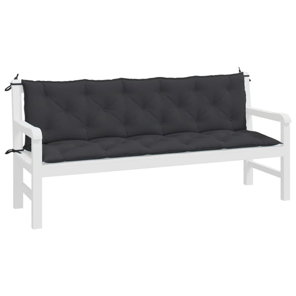 Gartenbank Auflagen Schwarz 180x50 cm, 2er Set