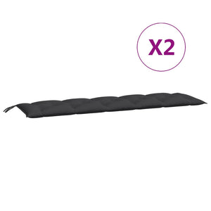 Gartenbank Auflagen Schwarz 180x50 cm, 2er Set