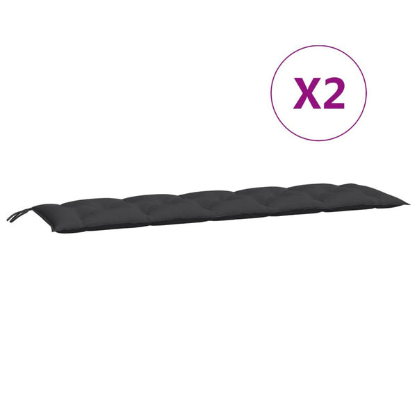 Gartenbank Auflagen Schwarz 180x50 cm, 2er Set