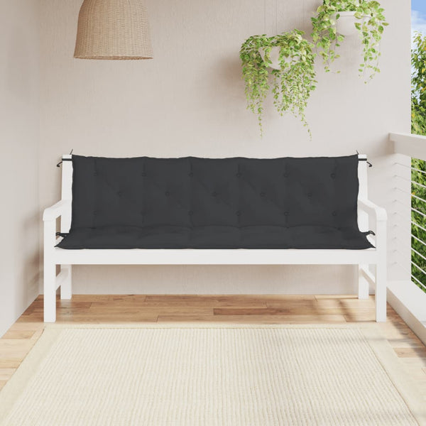 Gartenbank Auflagen Schwarz 180x50 cm, 2er Set
