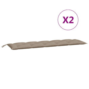 vidaXL Coussins de banc de jardin 2 pcs Taupe 180x50x7 cm Tissu Oxford