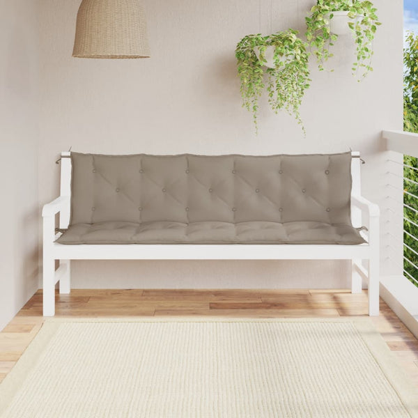 vidaXL Coussins de banc de jardin 2 pcs Taupe 180x50x7 cm Tissu Oxford